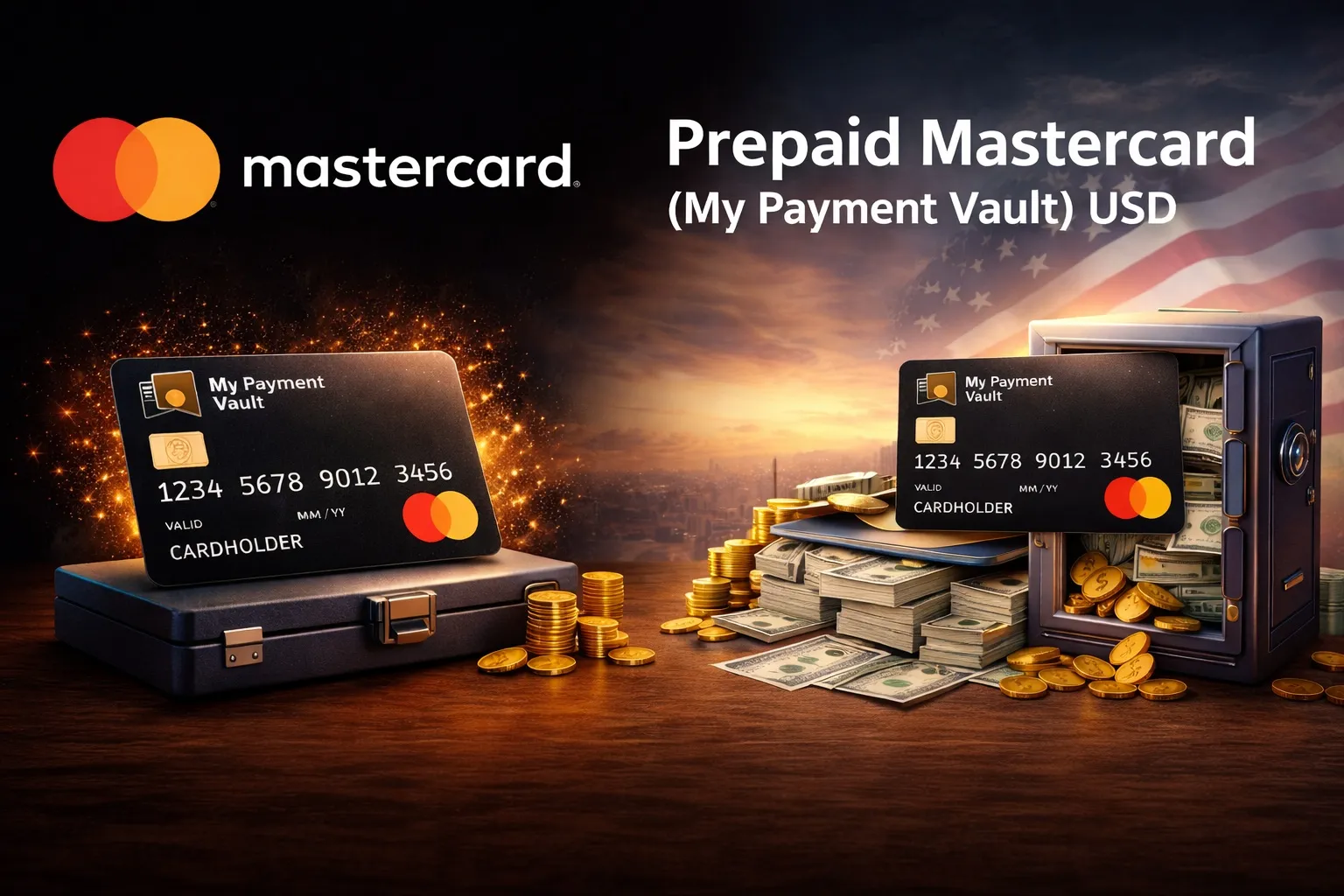 The Prepaid Mastercard (My Payment Vault) allows you to make online purchases at millions of merchants worldwide where Mastercard is accepted. This prepaid card comes with a fixed USD balance and can be used for eligible online transactions without linking a bank account. The card details are securely stored and accessible via My Payment Vault, allowing convenient and controlled usage.