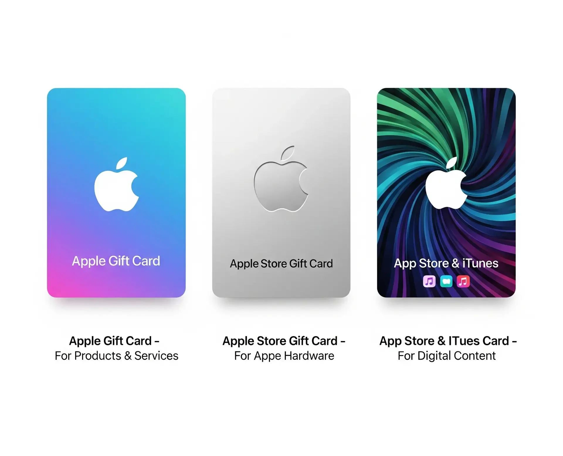 Different Apple Gift Cards