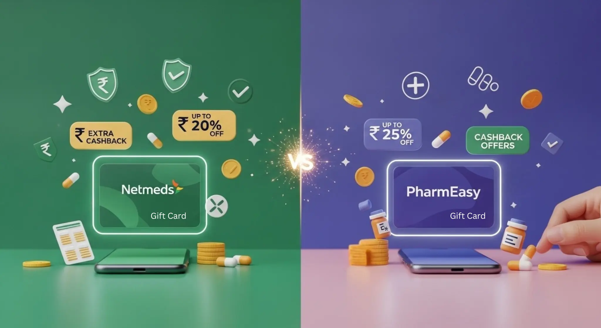 Netmeds vs PharmEasy Gift Cards=